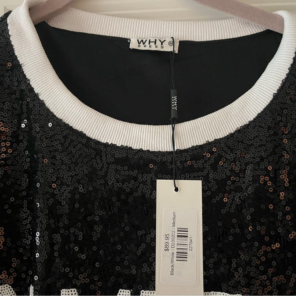 WHY Black Sequin Mini Dress - Picture 2 of 2